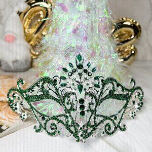 Masquerade Ball Party Mask, Venetian Eye Mask, Mardi Gras Parade Green Mask